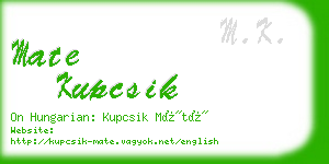 mate kupcsik business card